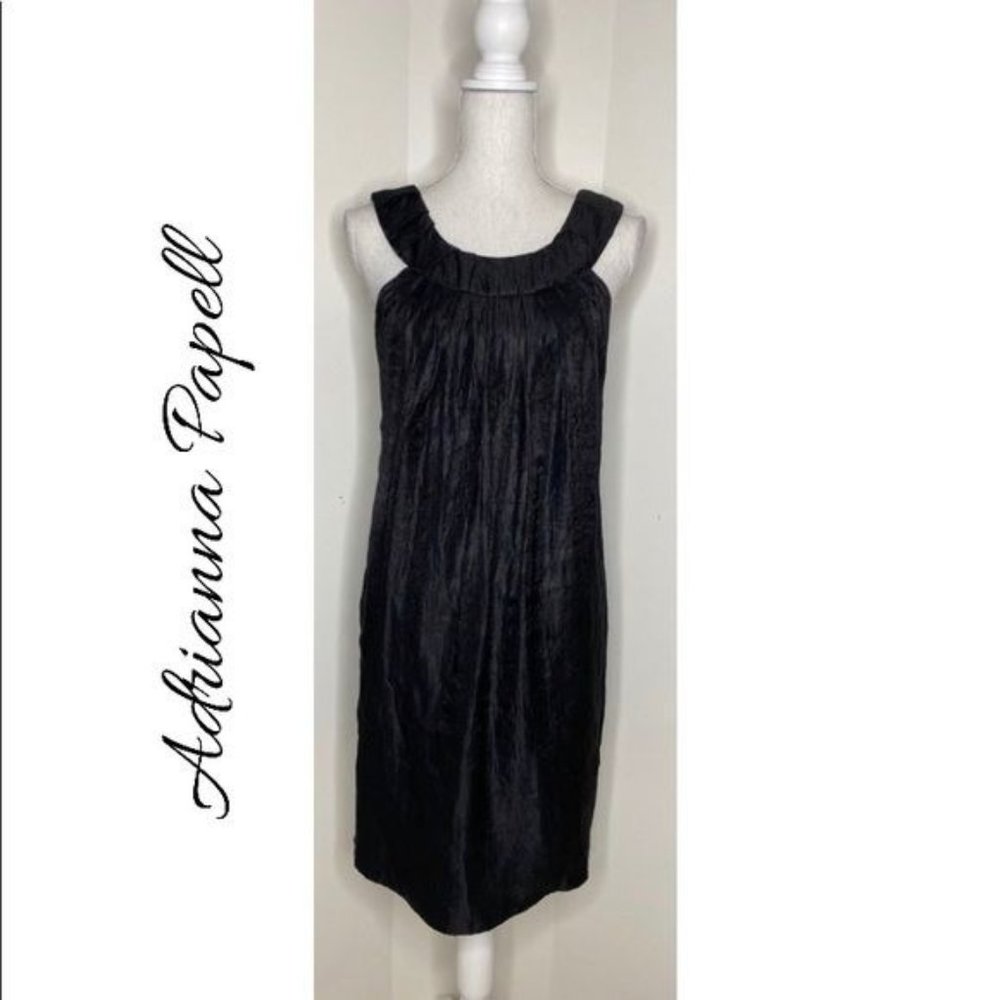 Adrianna Papell Black Crepe Dress - Picture 1 of 5